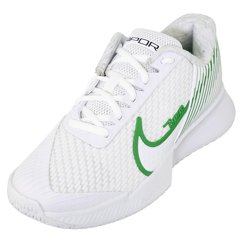 NikeCourt Men`s Air Zoom Vapor Pro 2 Tennis Shoes White and Kelly Green