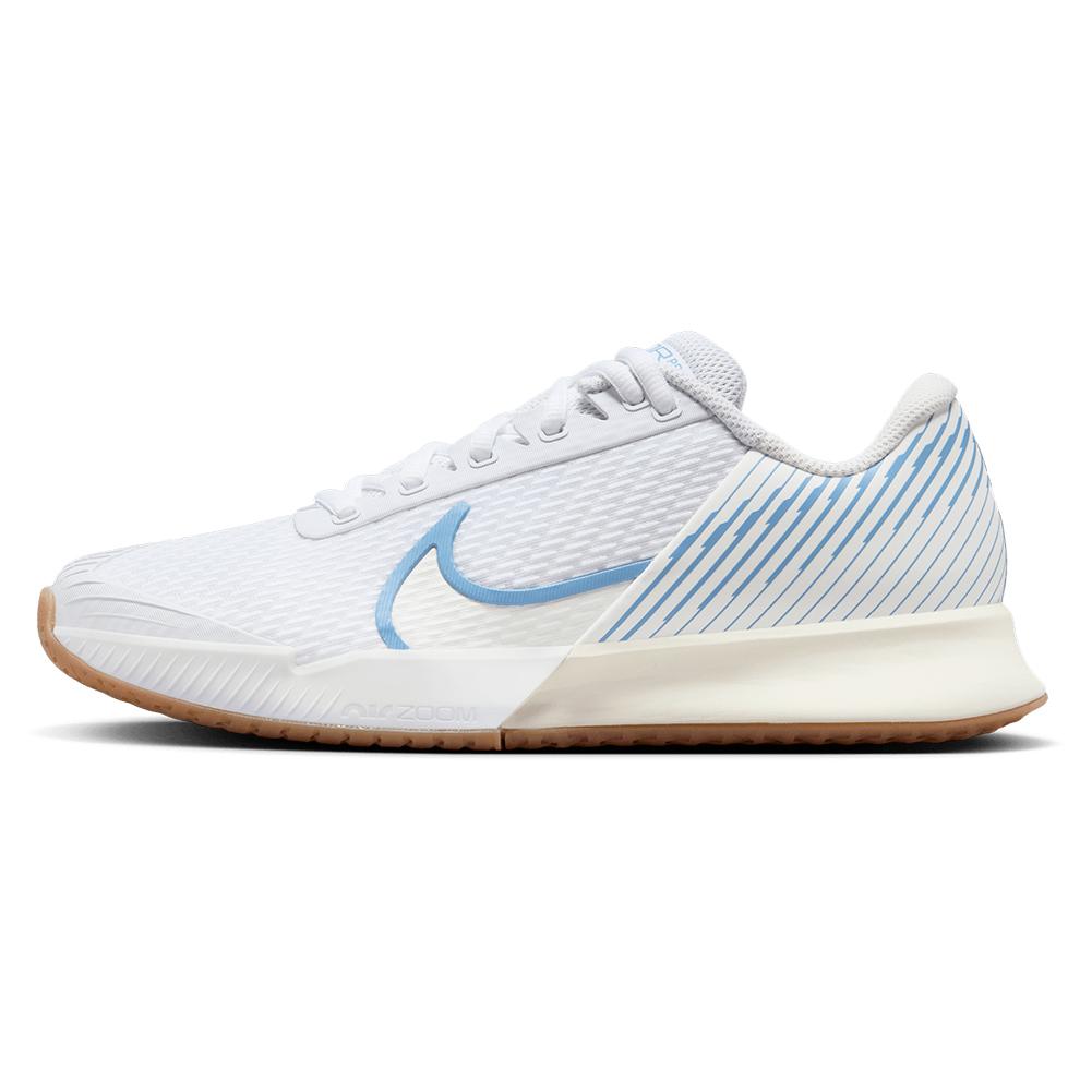 NikeCourt Women`s Zoom Vapor Pro 2 Tennis Shoes White and Light Blue