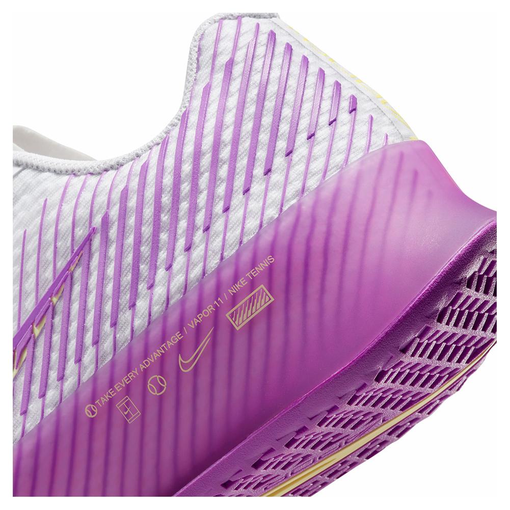 NikeCourt Women`s Air Zoom Vapor 11 Tennis Shoes White and Citron Tint