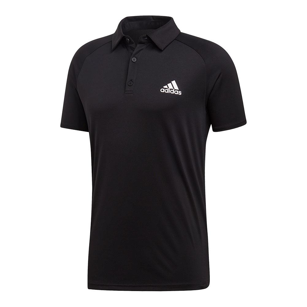 adidas Men`s Club Color-Block Tennis Polo in Black and White