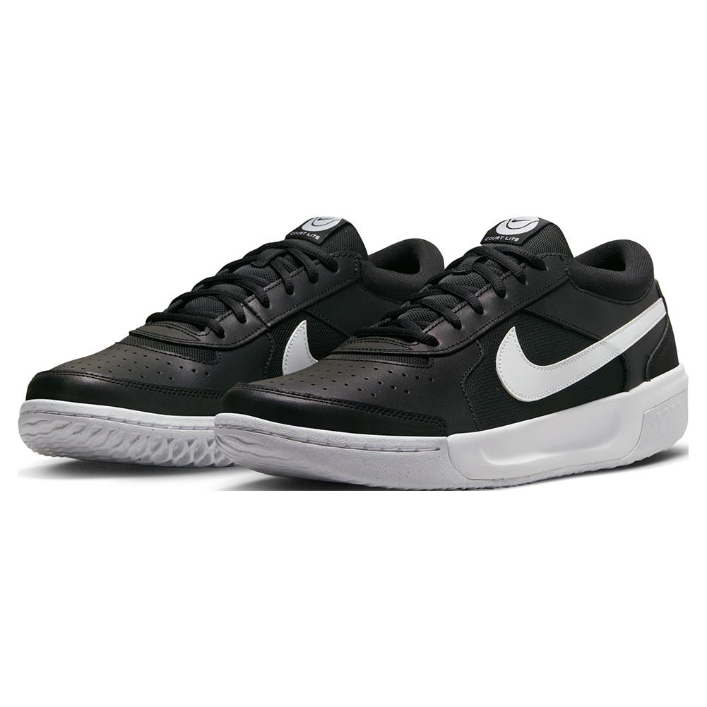 NikeCourt Juniors` Zoom Court Lite 3 Tennis Shoes Black and White