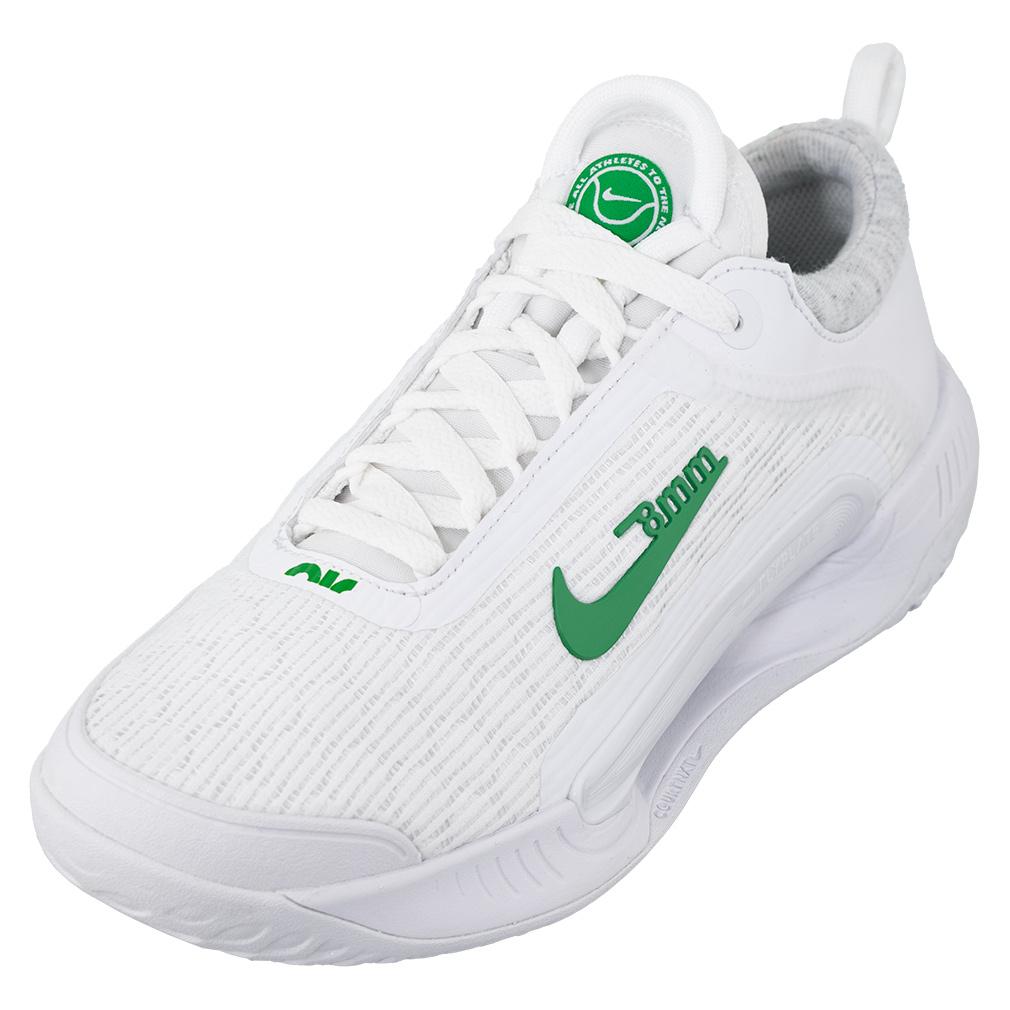 Men's Air Zoom Court Nxt Tennis Shoes White And Kelly Green