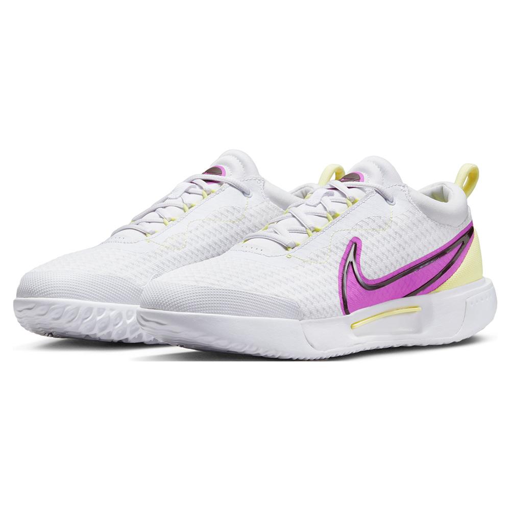 NikeCourt Women`s Zoom Pro Tennis Shoes White and Fuchsia Dream
