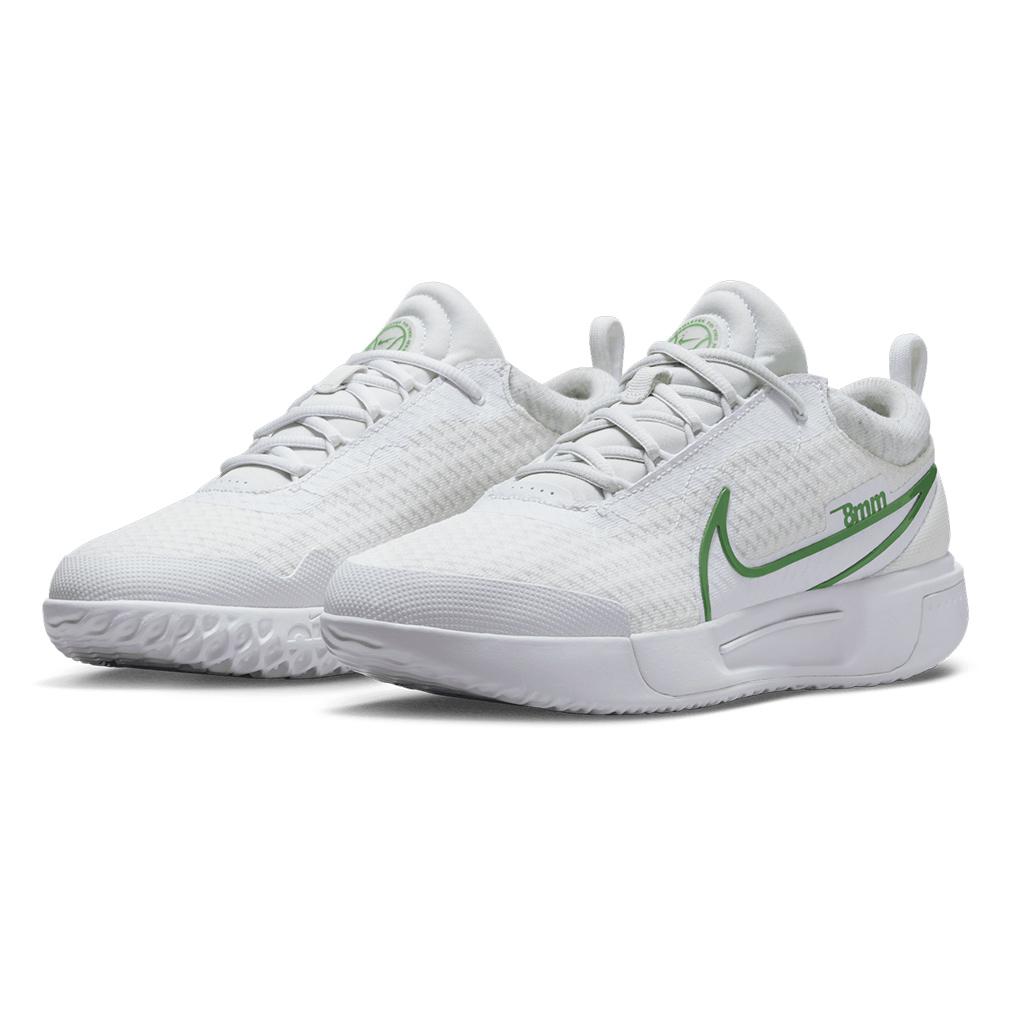 NikeCourt Women`s Zoom Pro Tennis Shoes Off White and Kelly Green
