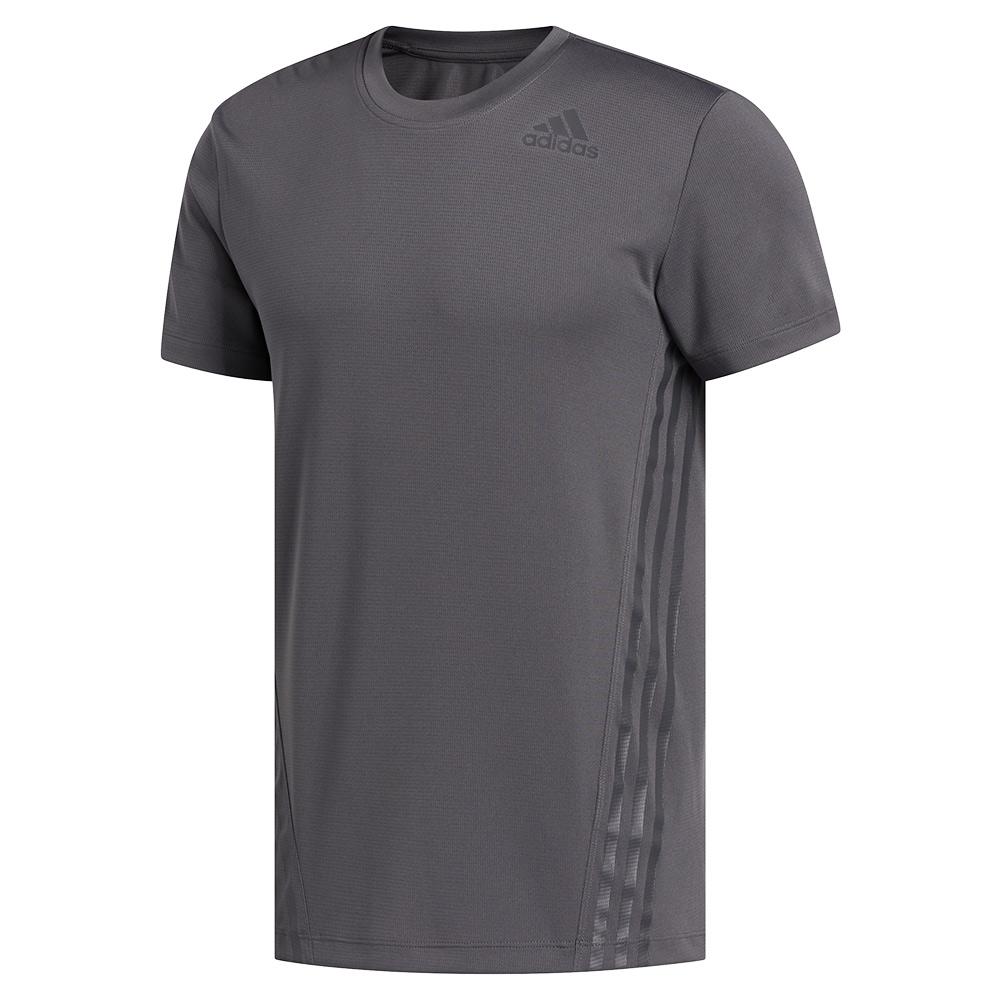 adidas Men`s T-Shirt | AEROREADY 3-Stripes in Gray Six