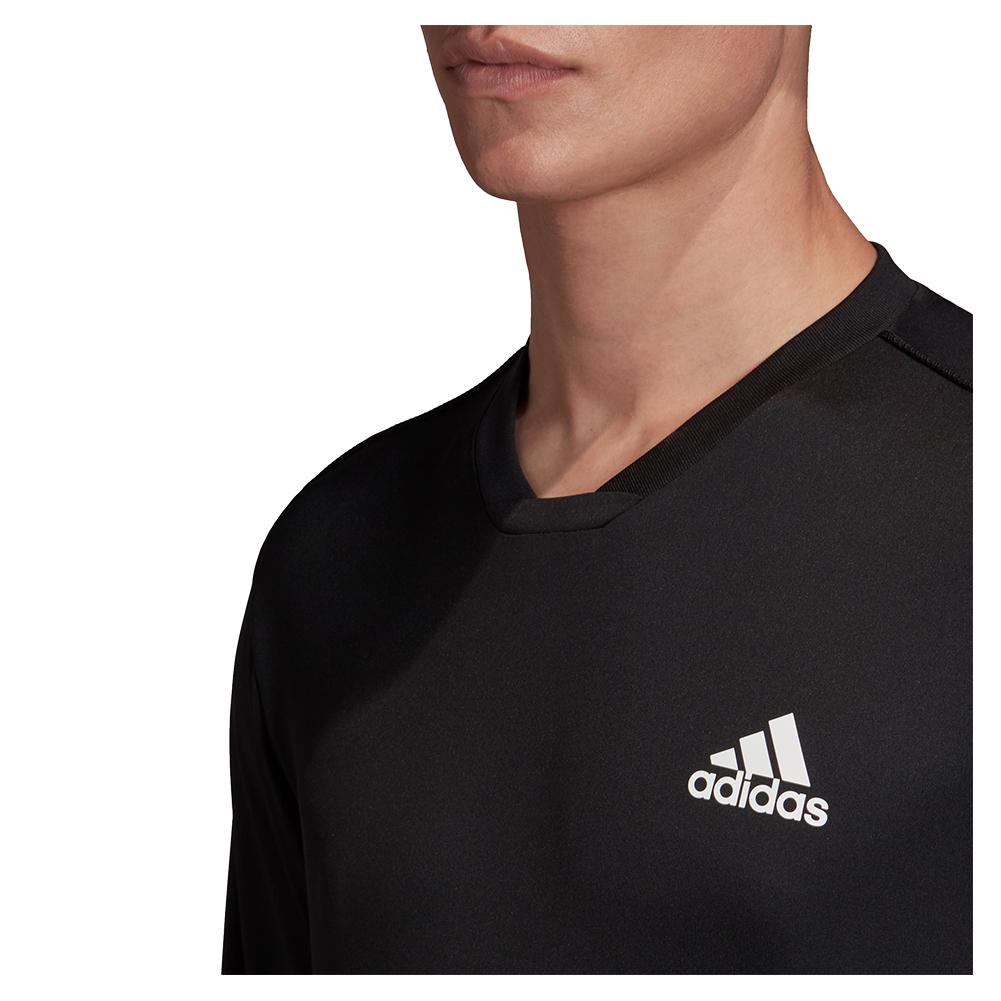adidas Men`s Club UV Protect Tennis Long Sleeve Black and White ...