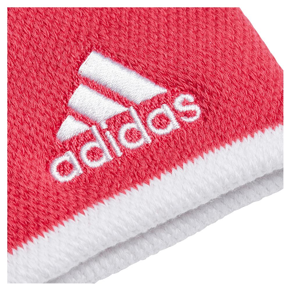 Adidas Small Tennis Wristbands in Power Pink and White