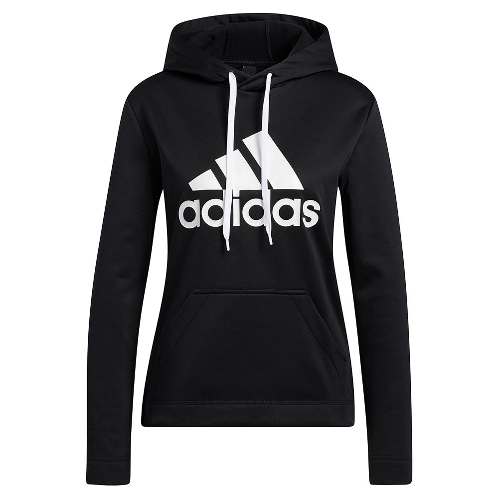 adidas Womens Game and Go Big Logo Hoodie Black and White