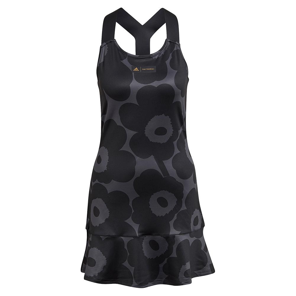  Women's Marimekko Primeblue Aeroready Y- Back Tennis Dress Carbon And Black