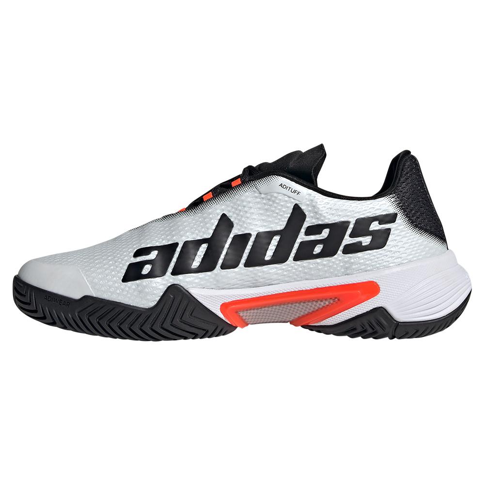 adidas Men`s Barricade Tennis Shoes White and Core Black