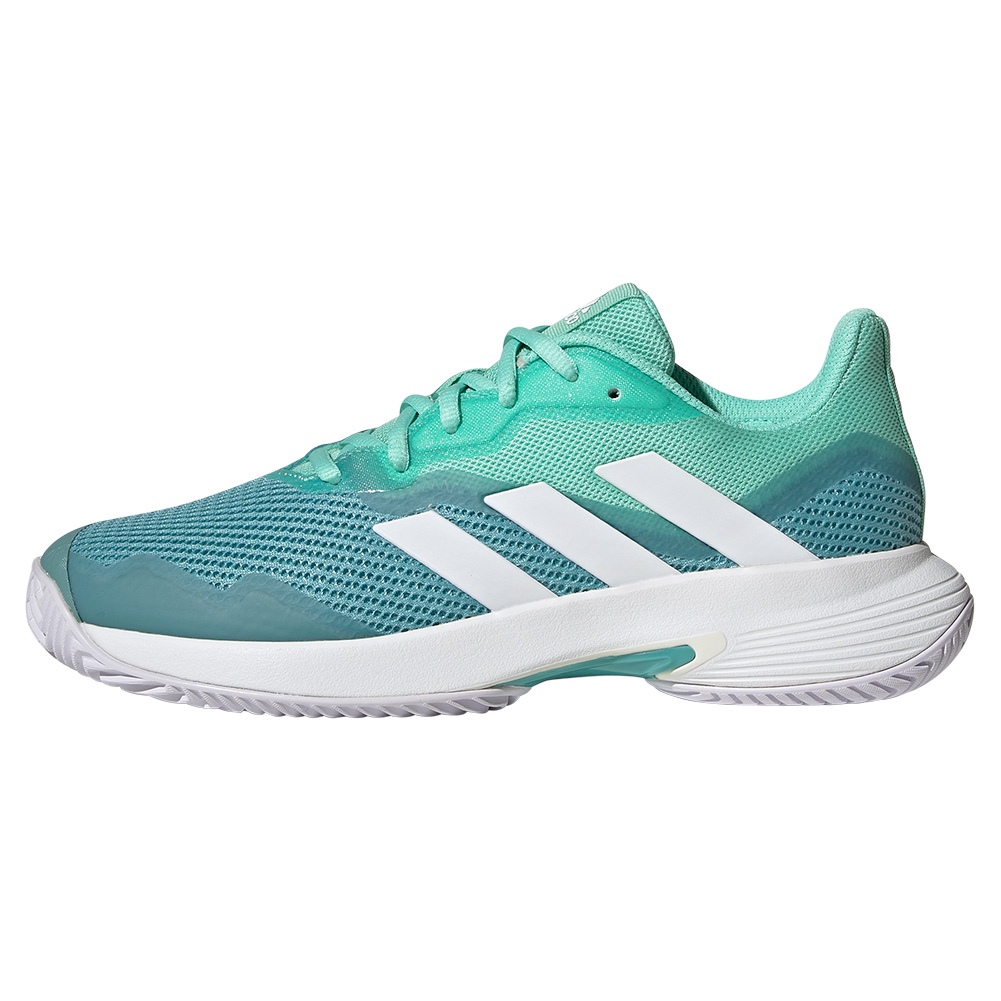 adidas Women`s CourtJam Control Tennis Shoes Easy Green and Footwear White