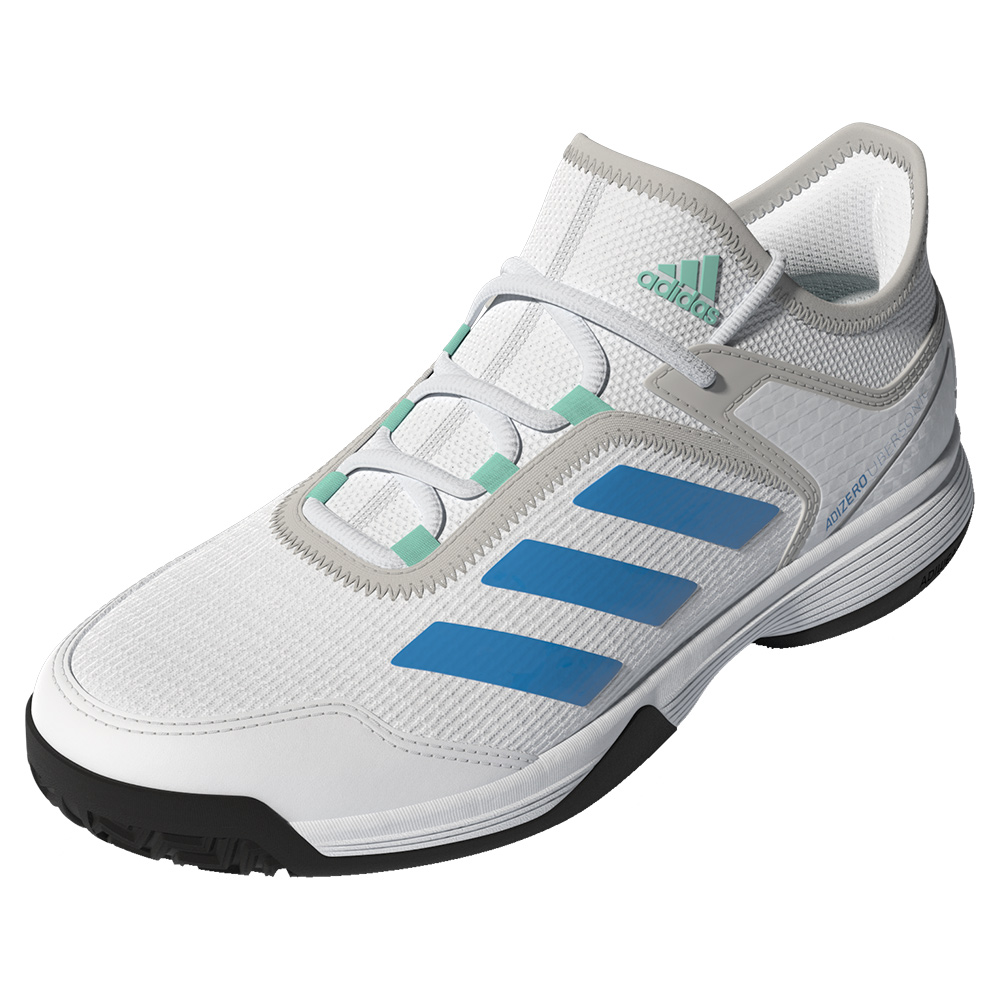  Juniors ` Adizero Ubersonic 4 Tennis Shoes Footwear White And Pulse Blue