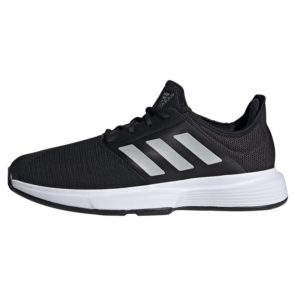 adidas Men`s GameCourt Tennis Shoes Core Black and Matte Silver ...