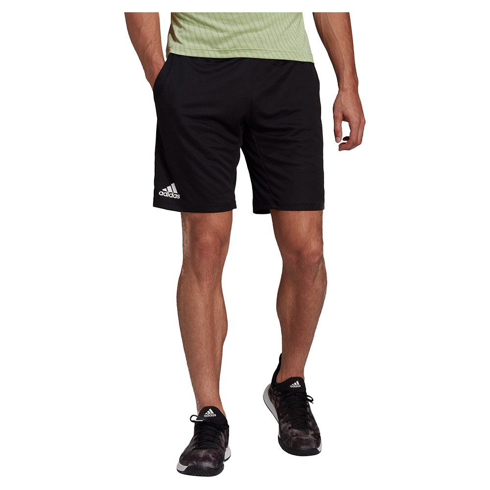 Adidas Men`s HEAT.RDY 7 Inch Knitted Tennis Short Black and White