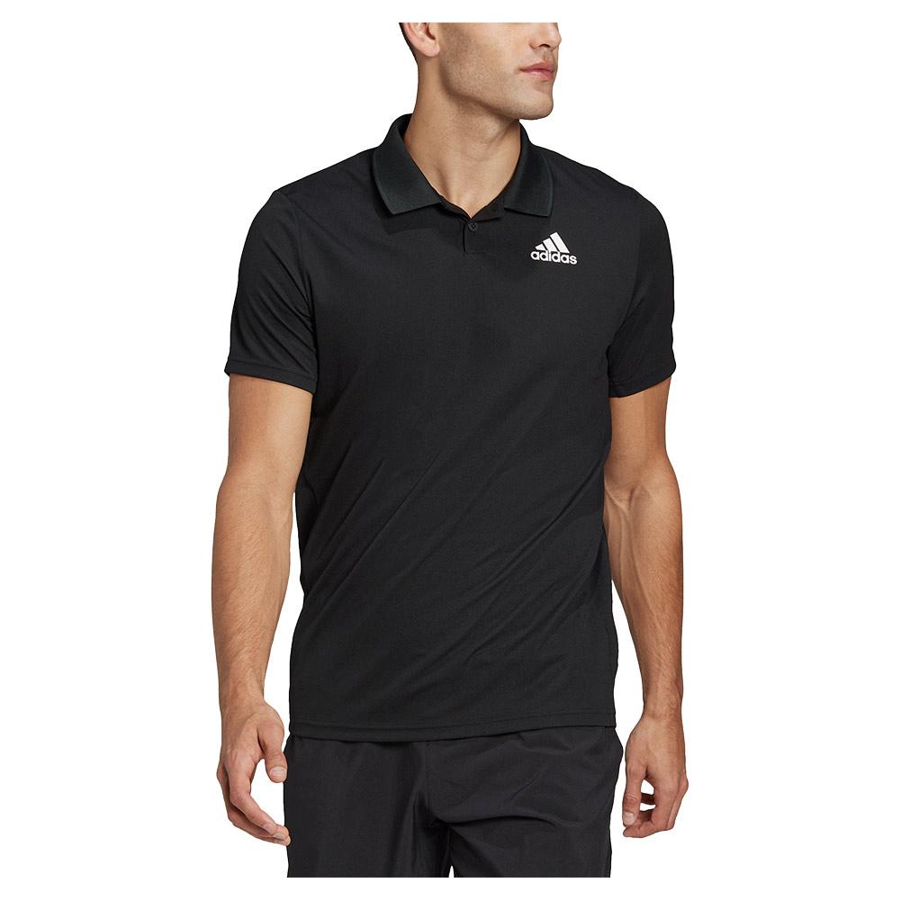 Adidas Men`s Club Pique Tennis Polo Shirt Black and White