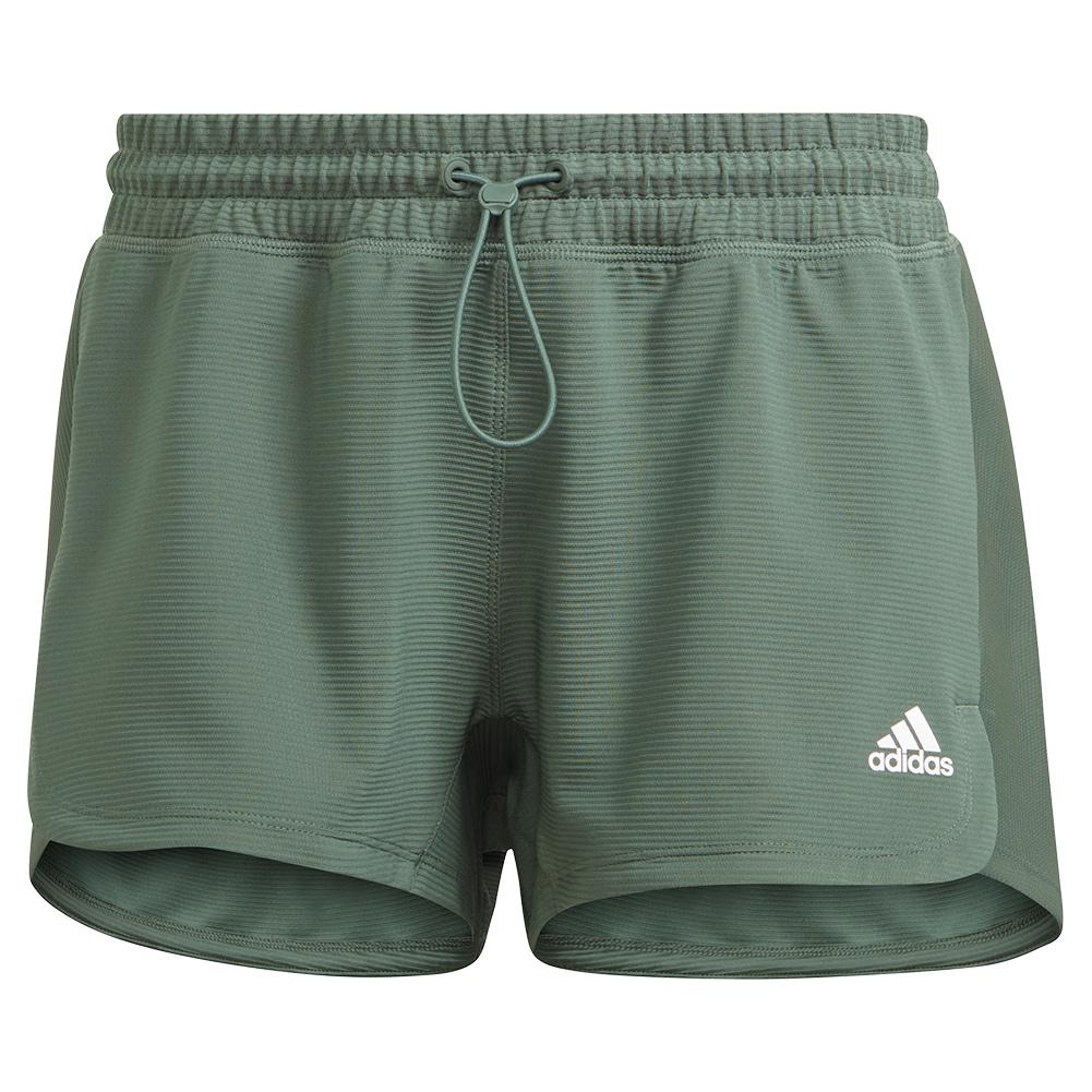 adidas Women`s Pacer Knit Ribbed Short Green Oxide