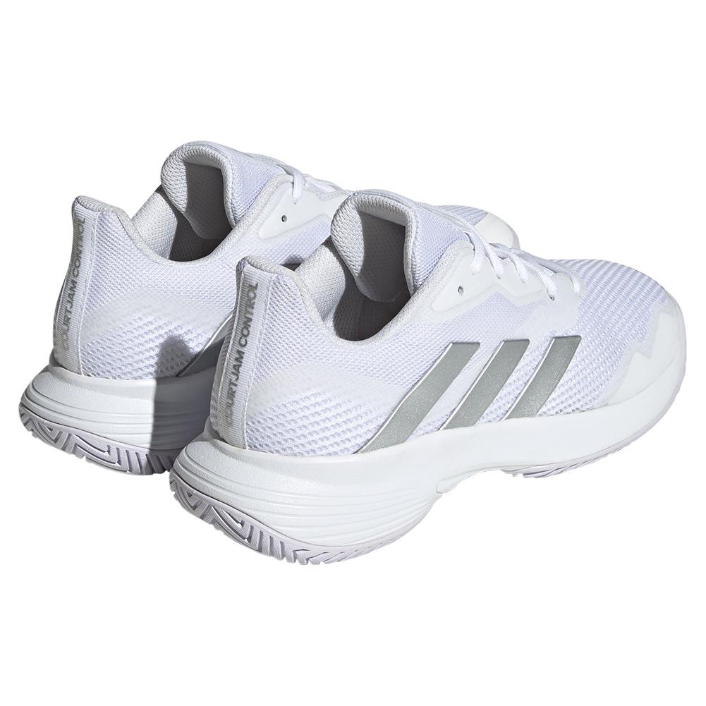 adidas Women`s CourtJam Control Tennis Shoes Footwear White and Silver ...