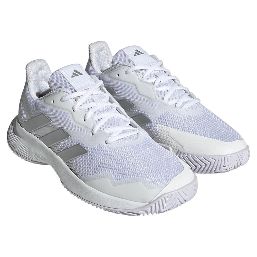 adidas Women`s CourtJam Control Tennis Shoes Footwear White and Silver ...