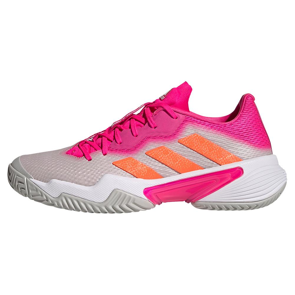 adidas Women`s Barricade Tennis Shoes Grey Two and Solar Orange