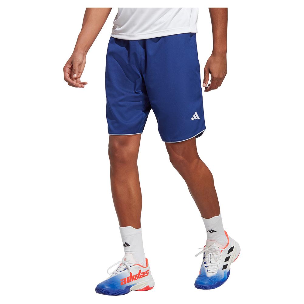 adidas Men`s Clubhouse 9 Inch Tennis Shorts Victory Blue