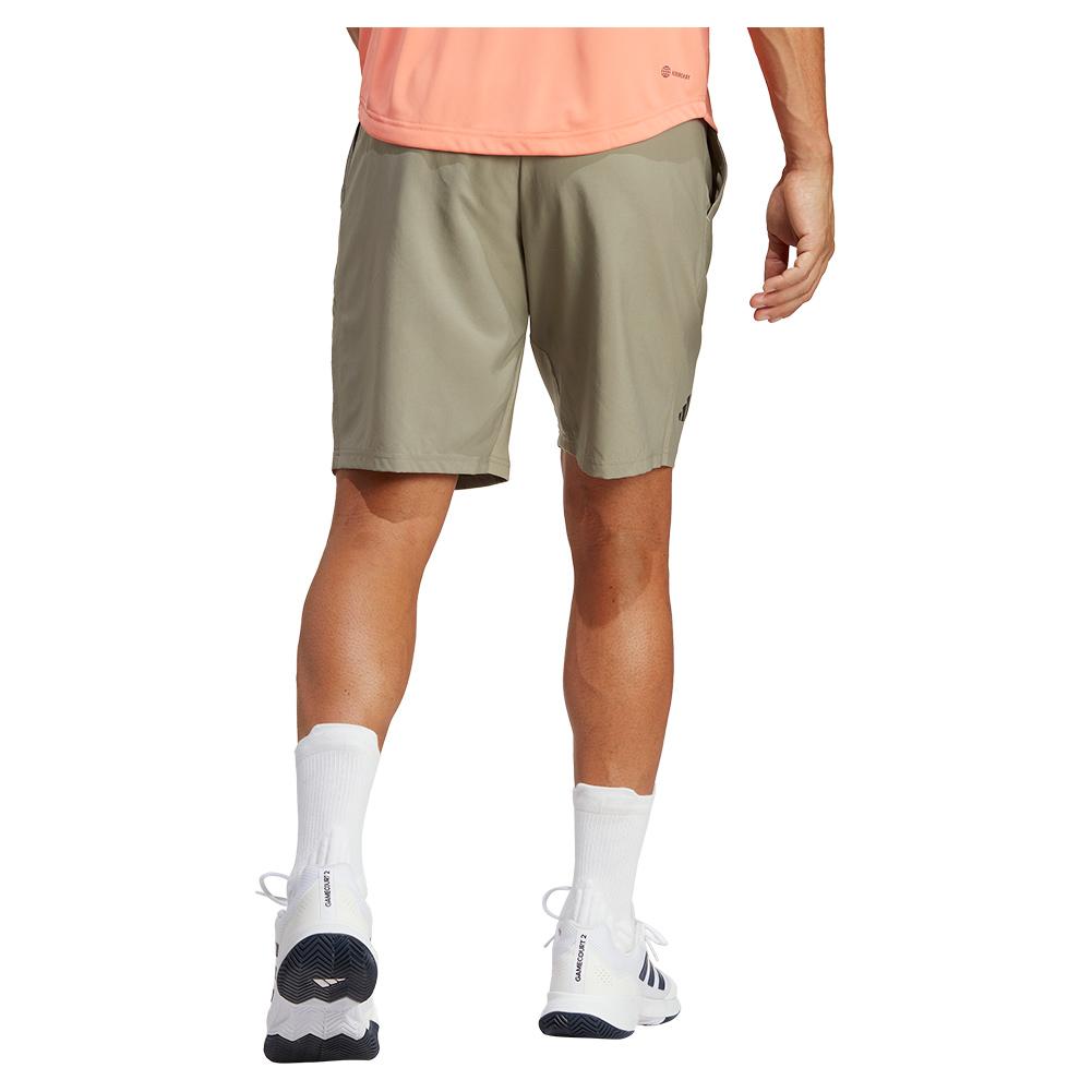 Adidas Men`s Club 3-Stripe 9 Inch Tennis Shorts Silver Pebble