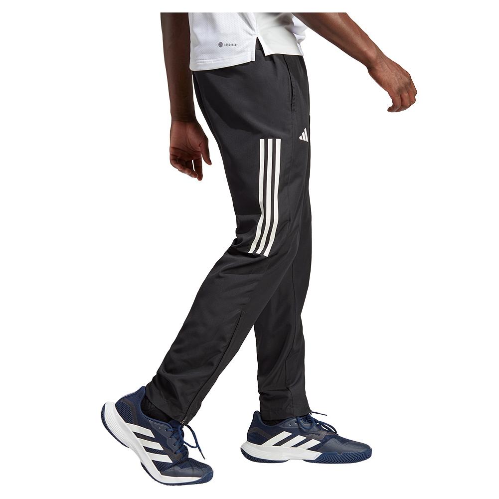 Adidas Men`s 3-Stripe Woven Tennis Pants Black
