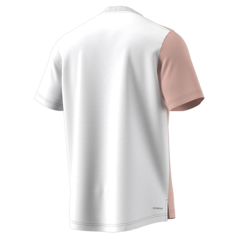 Men`s Clubhouse Premium Classic Colorblock Tennis Top White and Wonder Taupe