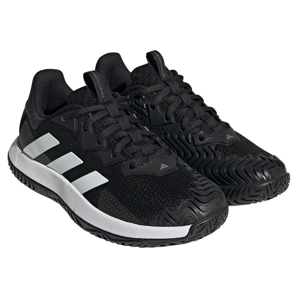 adidas Men`s SoleMatch Control Tennis Shoes Black and White