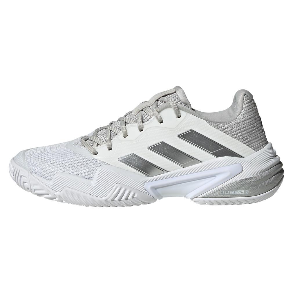 adidas Women`s Barricade 13 Tennis Shoes White and Gray