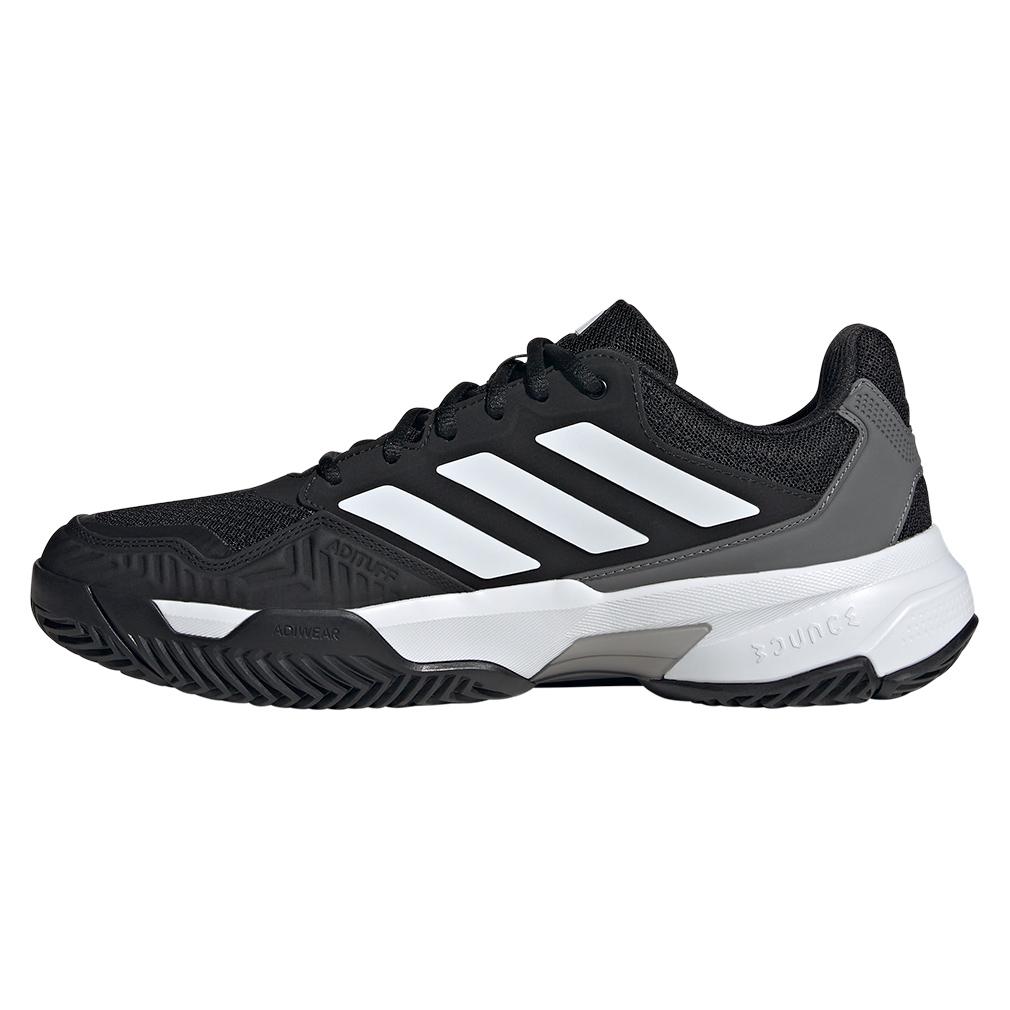 adidas Men`s CourtJam Control 3 Tennis Shoes Black and White