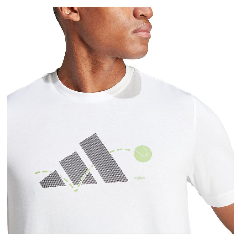 adidas Men`s Play Graphic Tennis Top White