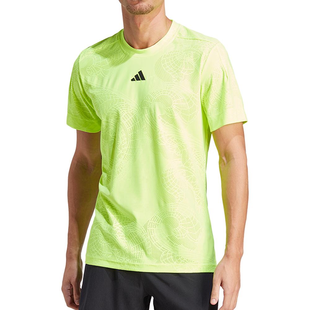 adidas Men`s AeroReady FreeLift Tennis Top Lucid Lemon