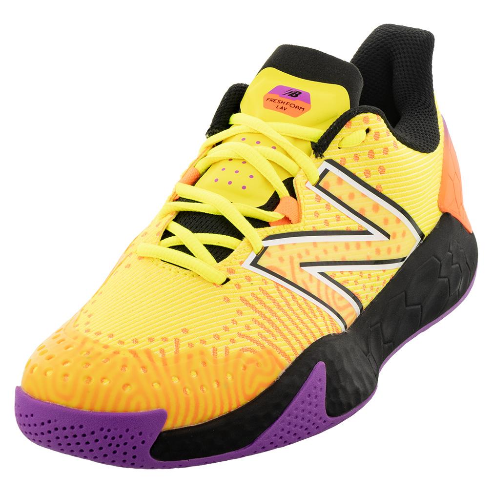 New Balance Men`s Fresh Foam Lav v2 2E Width Tennis Shoes Pineapple and Rose
