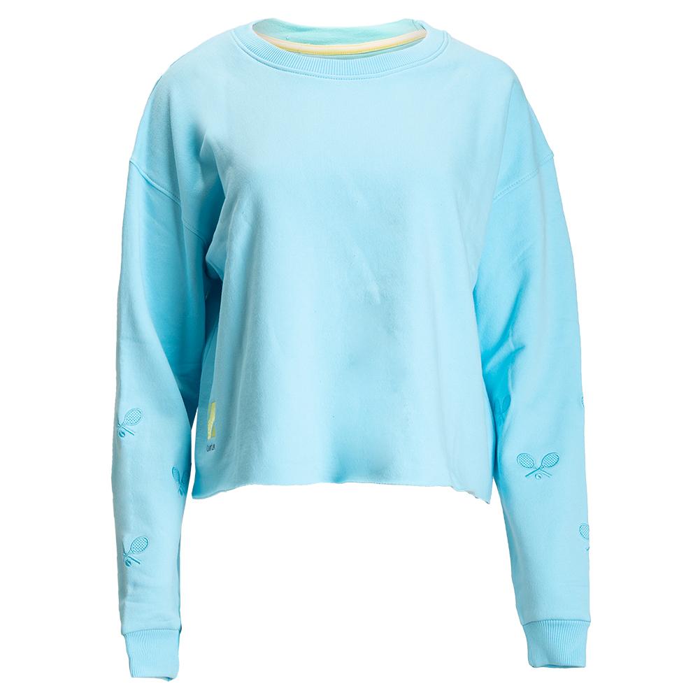 CourtLife Women`s Tennis Racquets Sweatshirt Bright Pastel Blue