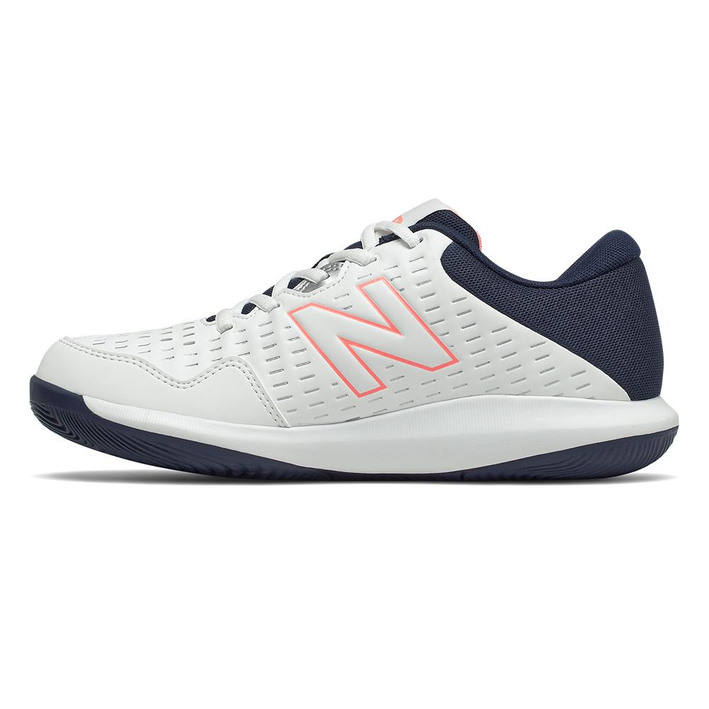 New Balance Women`s 696v4 D Width Tennis Shoes White & Thunder | Tennis ...