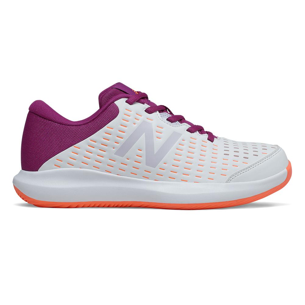 New Balance Women`s 696v4 B Width Tennis Shoes White and Mulberry ...