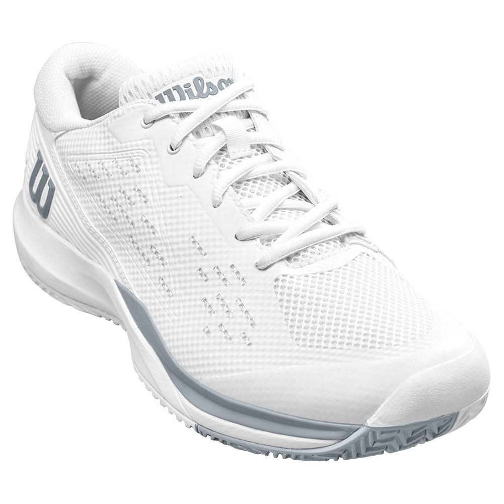 Wilson Men`s Rush Pro Ace 2E Tennis Shoes White and Pearl Blue