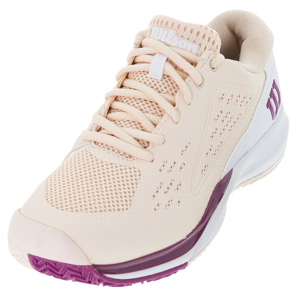 Wilson Women`s Rush Pro Ace Wide (2E) Tennis Shoes Scallop Shell and White