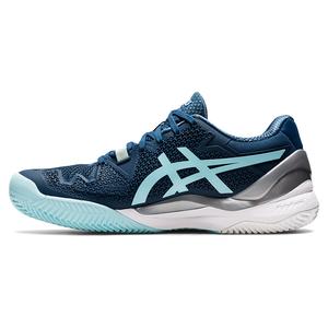 ASICS Women`s GEL-Resolution 8 Clay Tennis Shoes Light Indigo and Clear ...