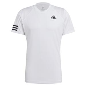 adidas Men`s Tennis Top Club 3-Stripe White & Black