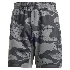 adidas Men`s Club Graphic Tennis Shorts Grey Five and Black
